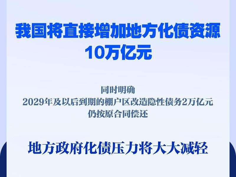 新华社权威快报|直接安排10万亿元！地方政府化债压力将大大减轻